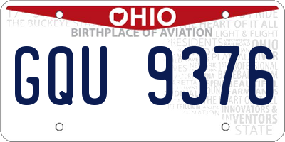 OH license plate GQU9376