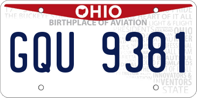 OH license plate GQU9381