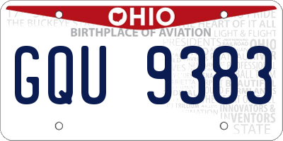 OH license plate GQU9383