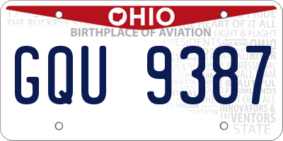 OH license plate GQU9387