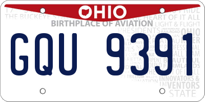 OH license plate GQU9391
