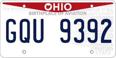 OH license plate GQU9392