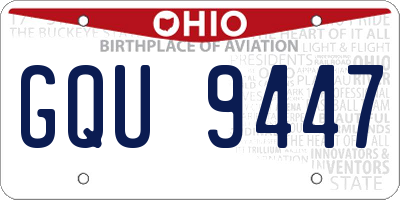 OH license plate GQU9447