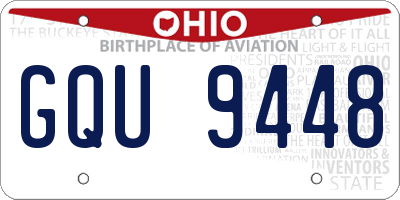 OH license plate GQU9448