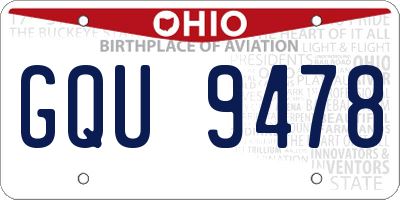 OH license plate GQU9478