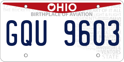OH license plate GQU9603