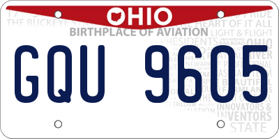 OH license plate GQU9605