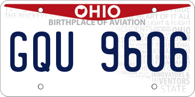 OH license plate GQU9606
