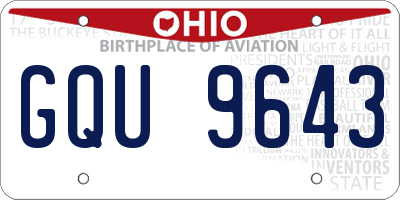OH license plate GQU9643