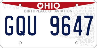 OH license plate GQU9647