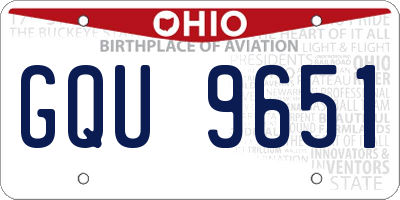 OH license plate GQU9651