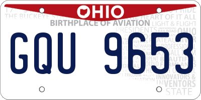 OH license plate GQU9653