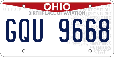 OH license plate GQU9668