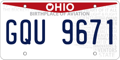 OH license plate GQU9671