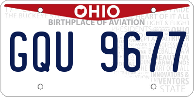 OH license plate GQU9677