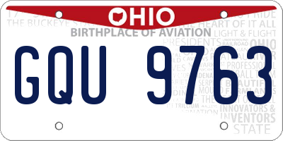 OH license plate GQU9763