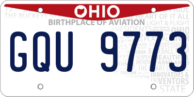 OH license plate GQU9773