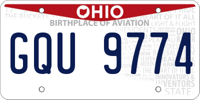 OH license plate GQU9774