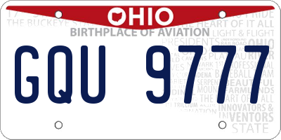 OH license plate GQU9777