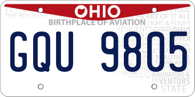 OH license plate GQU9805