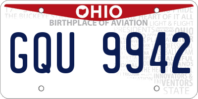 OH license plate GQU9942