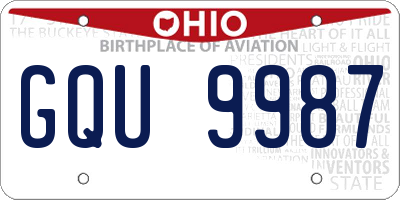 OH license plate GQU9987