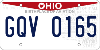 OH license plate GQV0165