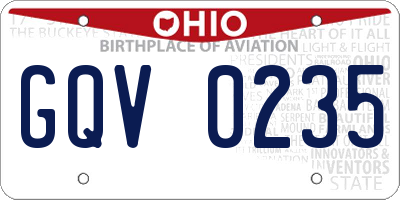 OH license plate GQV0235