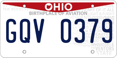 OH license plate GQV0379