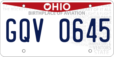 OH license plate GQV0645