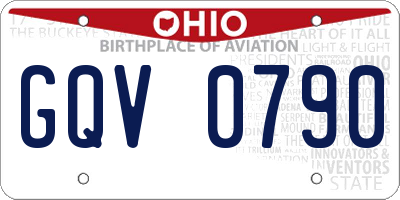 OH license plate GQV0790