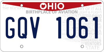 OH license plate GQV1061