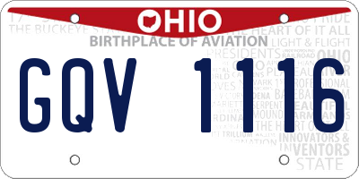 OH license plate GQV1116