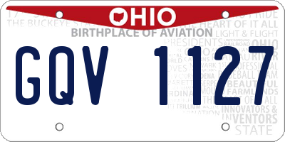OH license plate GQV1127