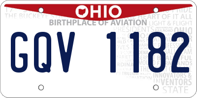 OH license plate GQV1182