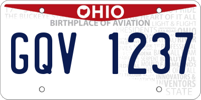 OH license plate GQV1237