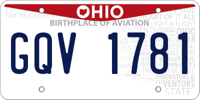 OH license plate GQV1781