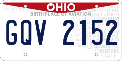 OH license plate GQV2152
