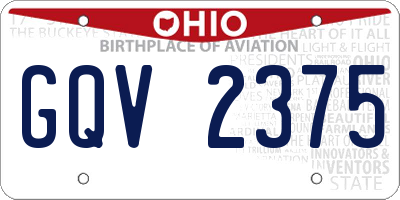 OH license plate GQV2375