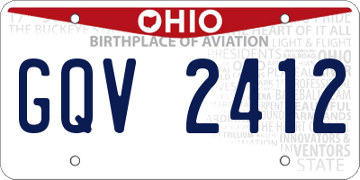 OH license plate GQV2412