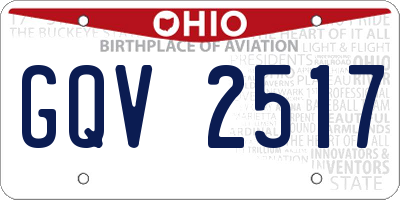 OH license plate GQV2517