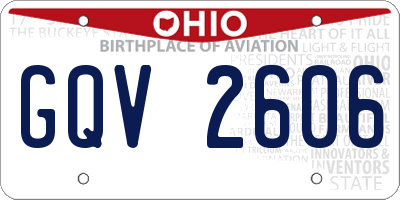 OH license plate GQV2606