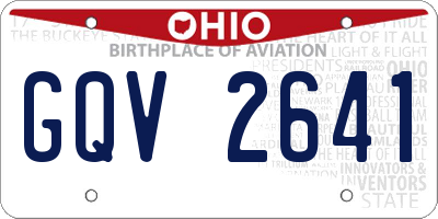 OH license plate GQV2641
