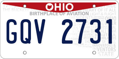 OH license plate GQV2731