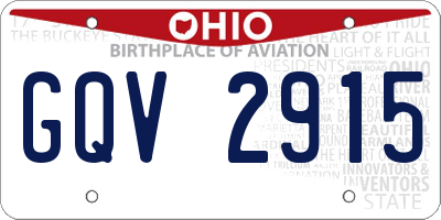 OH license plate GQV2915