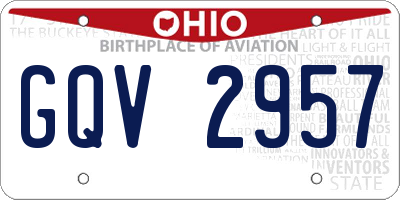 OH license plate GQV2957