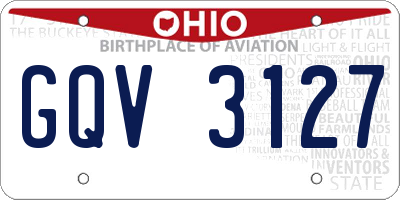 OH license plate GQV3127