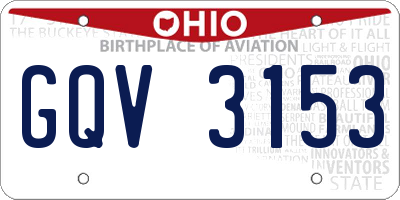 OH license plate GQV3153