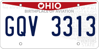 OH license plate GQV3313
