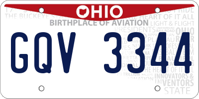 OH license plate GQV3344